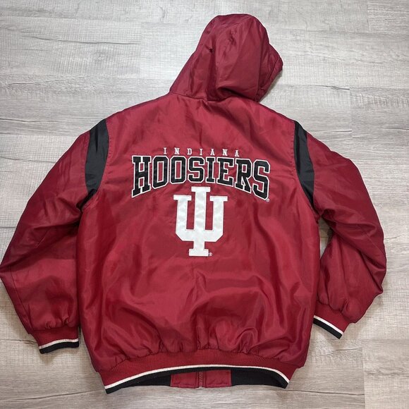 Vintage Y2K University Of Indiana Hoosiers G-III Full Zip Hooded Jacket Large - Picture 9 of 10